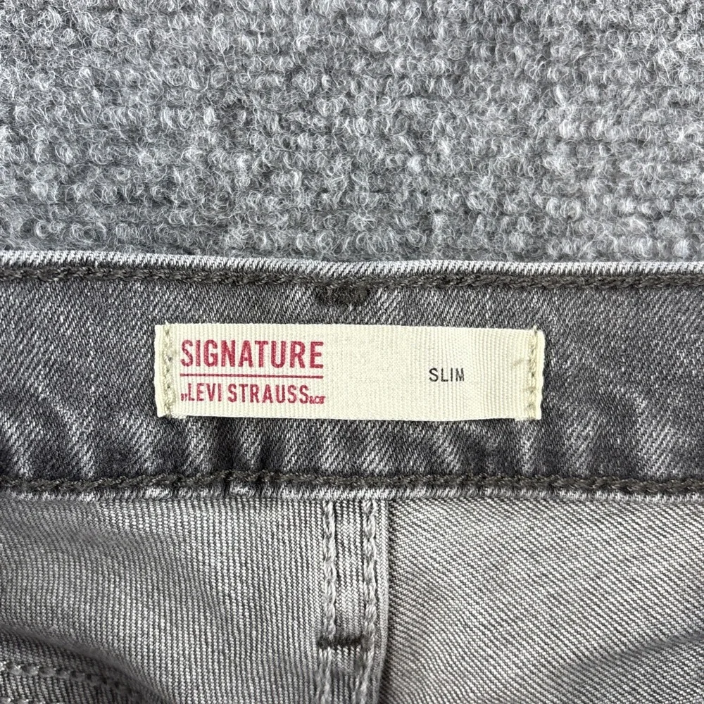 Signature by Levi Strauss & Co. Men's Slim Fit Jeans Grey Charcoal W28 L30 Y2K